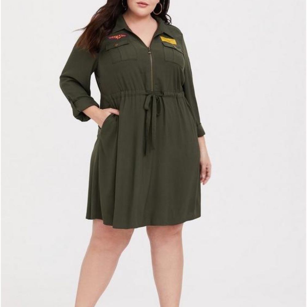 Torrid Captain Marvel Patchwork Shirt Dress 6X NWT